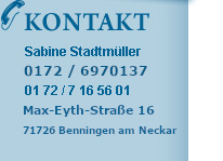Kontakt Sabine Stadtmüller Ludwigsburg